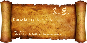 Kosztelnik Erik névjegykártya
