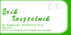 erik kosztelnik business card